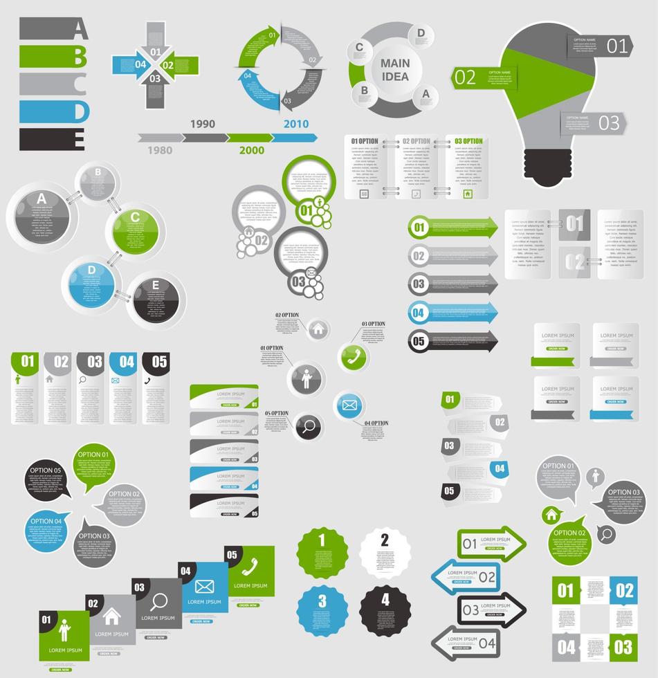 Sammlung von Infografik-Vorlagen für Geschäftsvektorillustrationen vektor