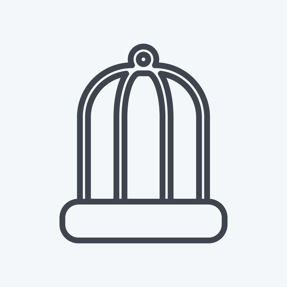 ikon fågelbur - linjestil - enkel illustration, redigerbar linje vektor