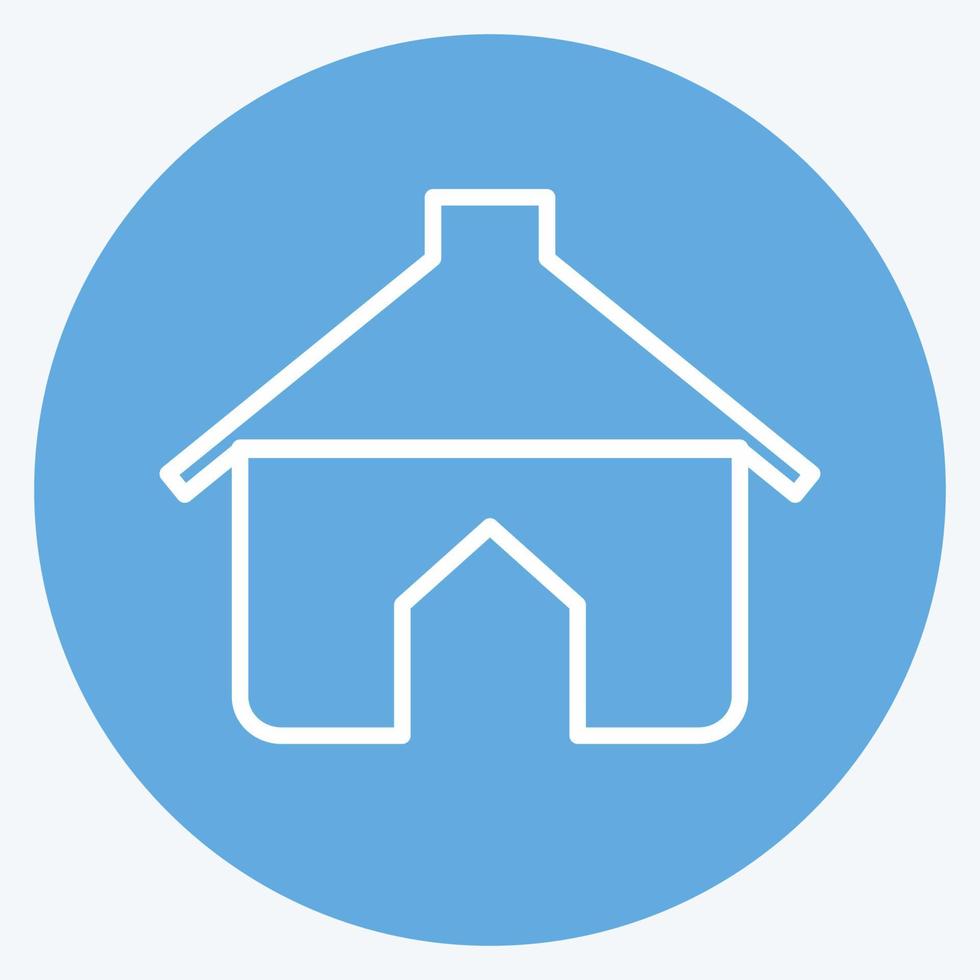 ikon husdjur hus - blå ögon stil - enkel illustration, redigerbar linje vektor