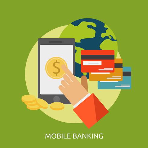 Mobile Banking Konceptuell illustration Design vektor