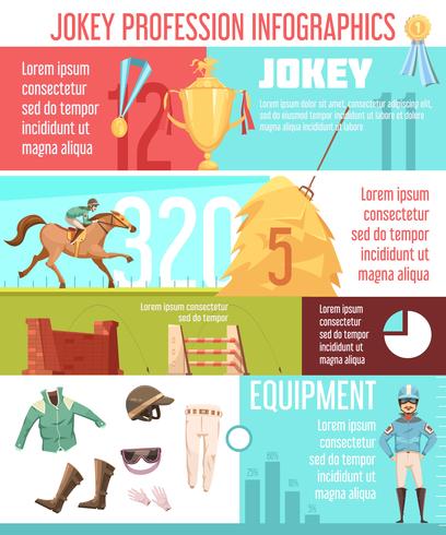 jockey profession infographics layout vektor