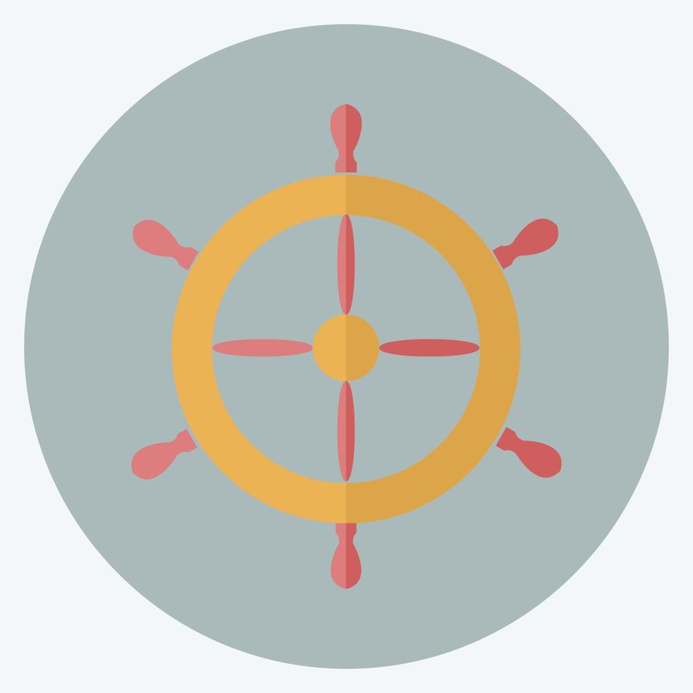 ikon skeppshjul - platt stil - enkel illustration, redigerbar linje vektor