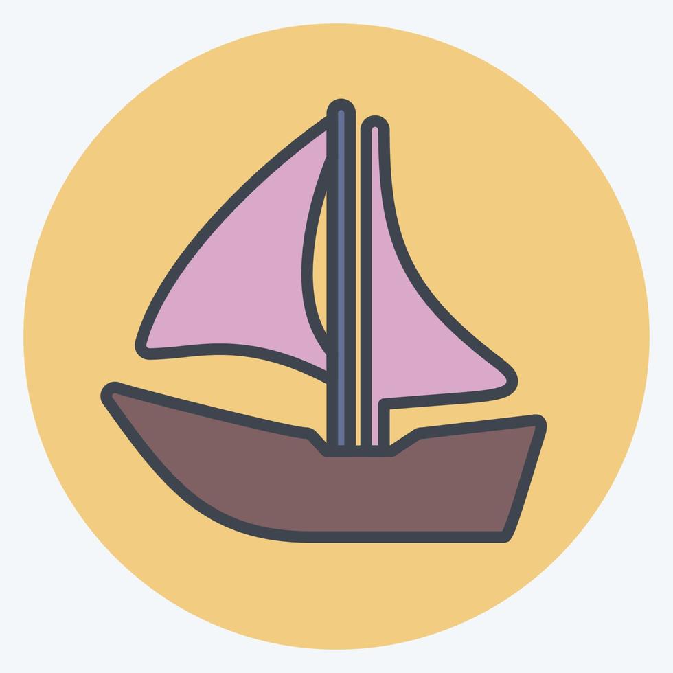 ikon ship i - färgkompis stil - enkel illustration, redigerbar linje vektor