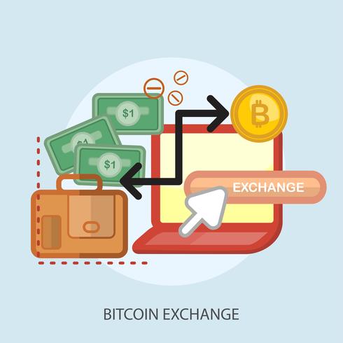 Bitcoin Exchange konzeptionelle Darstellung Design vektor