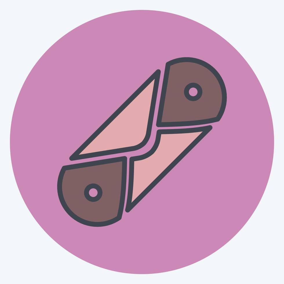 ikon cannoli - färgkompis stil - enkel illustration, redigerbar linje vektor