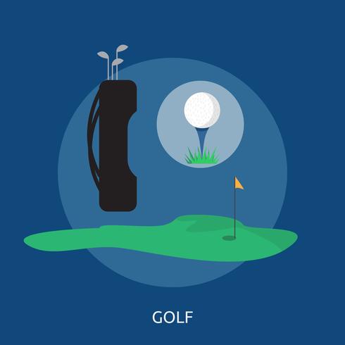 Golf och utrustning Konceptuell illustration Design vektor