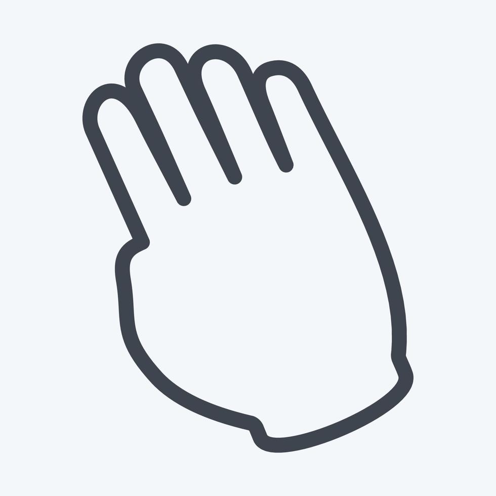 ikon lutad hand - linjestil - enkel illustration, redigerbar linje vektor