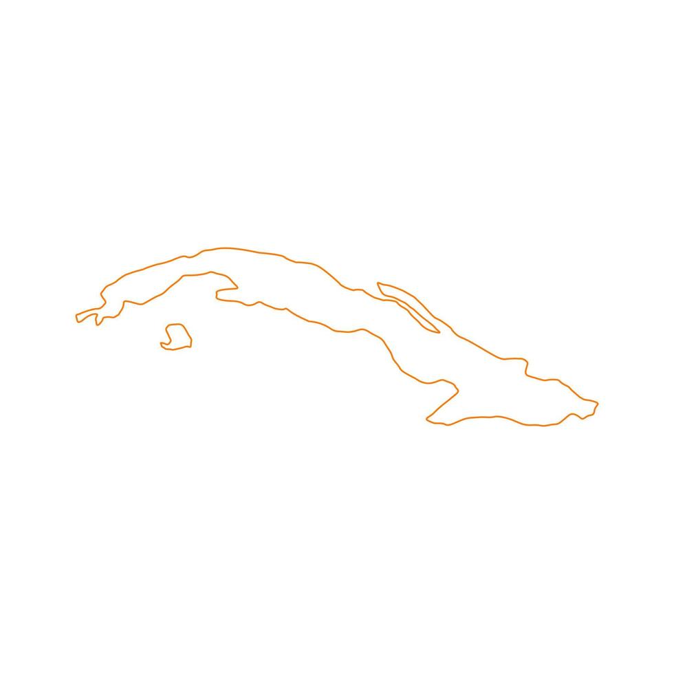 Kuba karta på vit bakgrund vektor