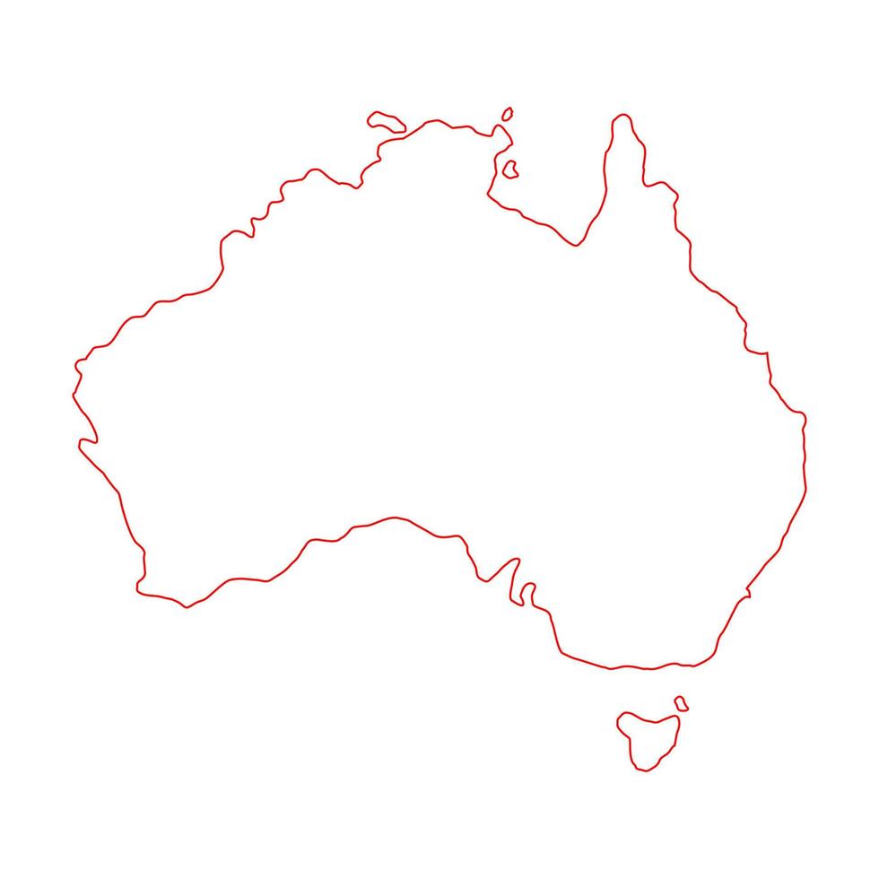 Australien-Karte auf weißem Hintergrund vektor