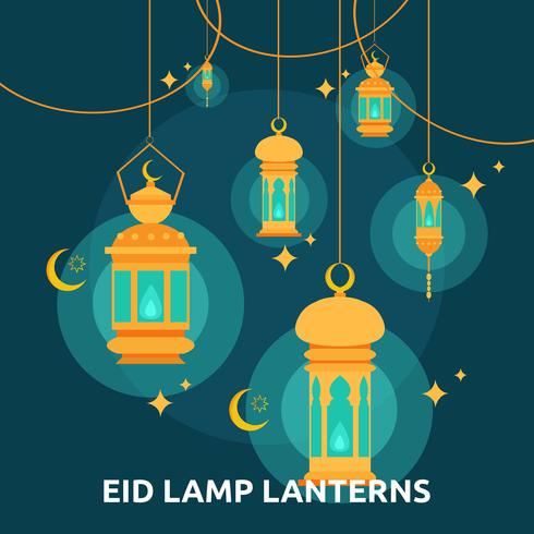 Eid Lamp Lenterns Konceptuell Illustration Design vektor