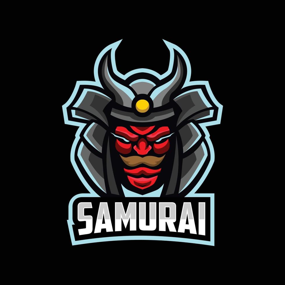 samurai maskot e sport logotypdesign vektor