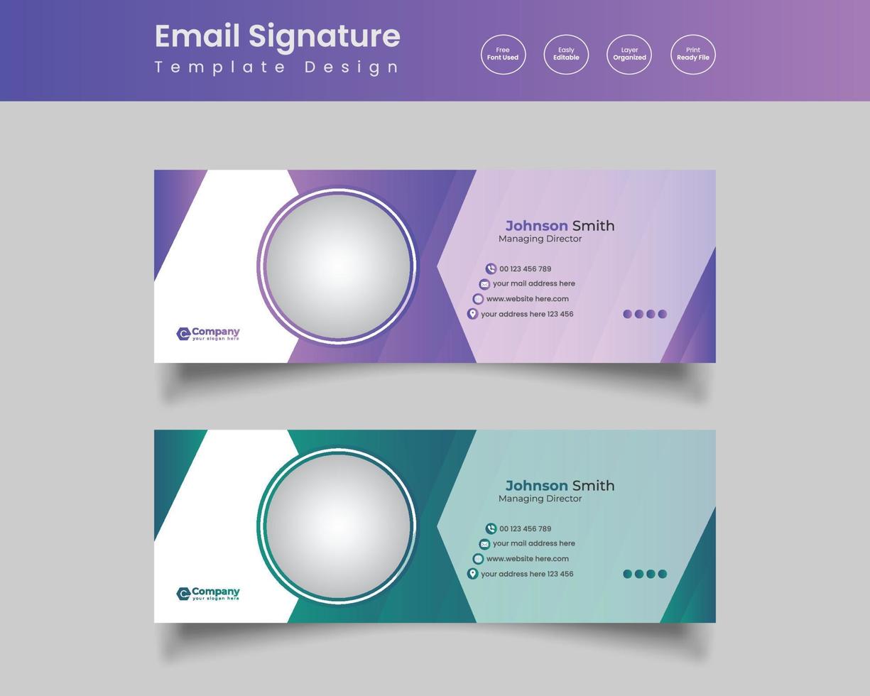 modernes E-Mail-Signatur-Vorlagendesign vektor