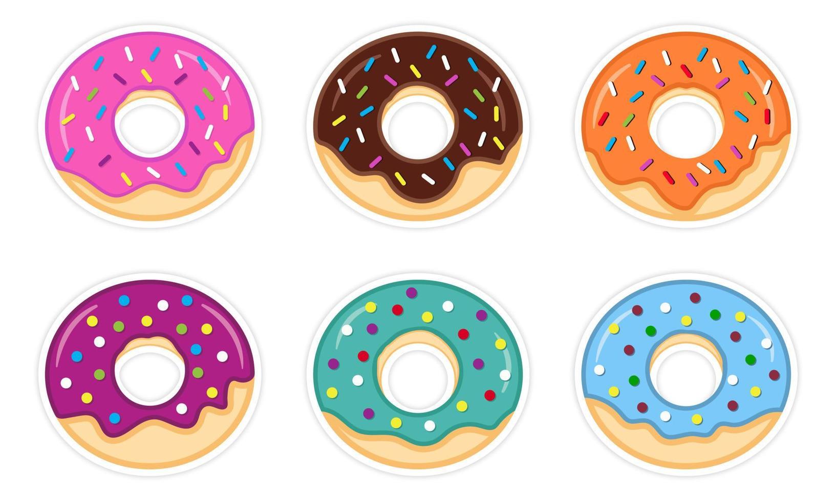 Satz süße bunte Donuts Illustration vektor