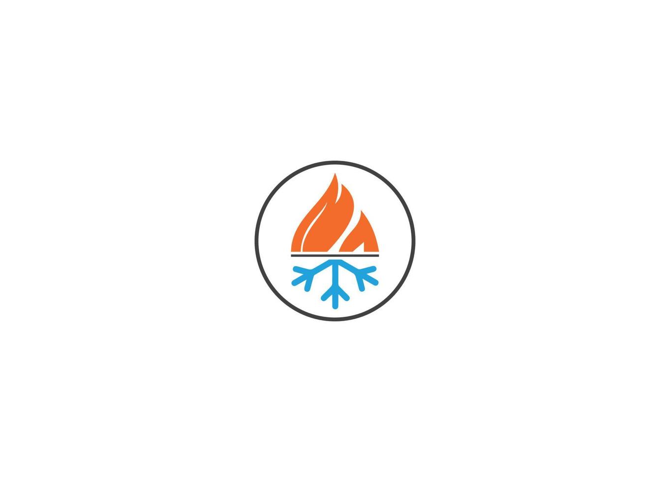 innovatives Logo-Design-Symbol für Heizen und Kühlen vektor