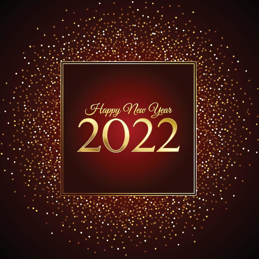 Frohes neues Jahr 2022 Gold glitzerndes Design. vektor