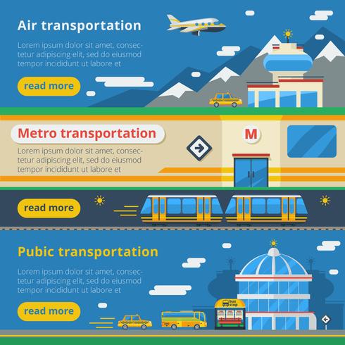 Horizontale Banner für den Personentransport vektor