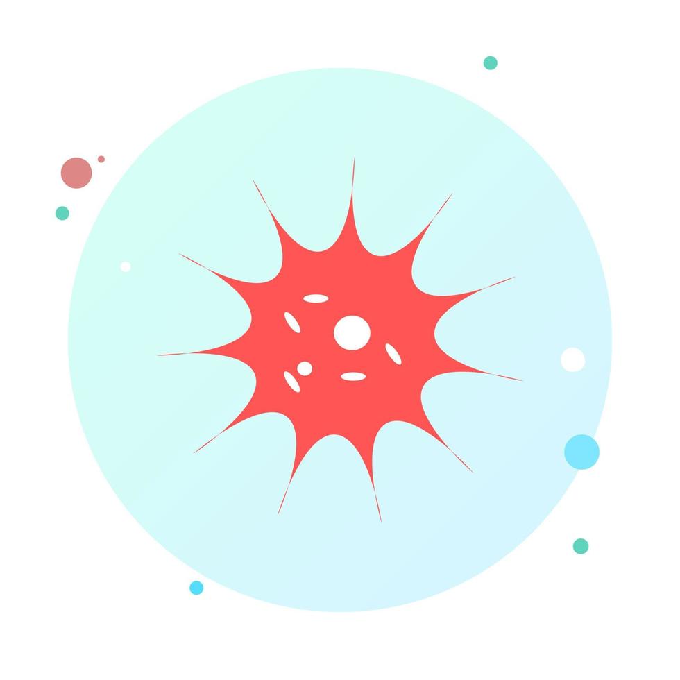 coronavirus i cirkel ikon. bakterier, mikrober och virus tecken och symbol i platt design. nya coronavirusutbrott covid-19 2019-ncov-symptom i rund form för mobilkoncept och webbappar. vektor