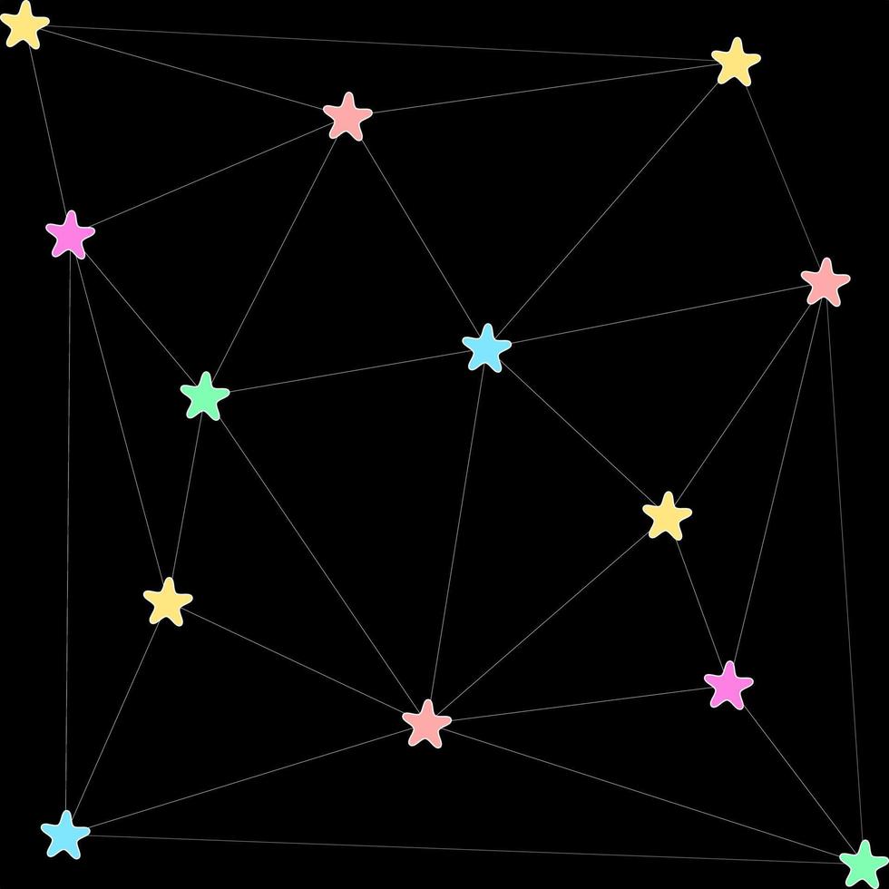 geometrisk stjärna länk abstrakt bakgrund. grafisk bakgrund för din design. färgglad regnbågsstjärna bakgrund. abstrakt elegant pentagon mönster. retro mönster av geometriska former. vektor illustration