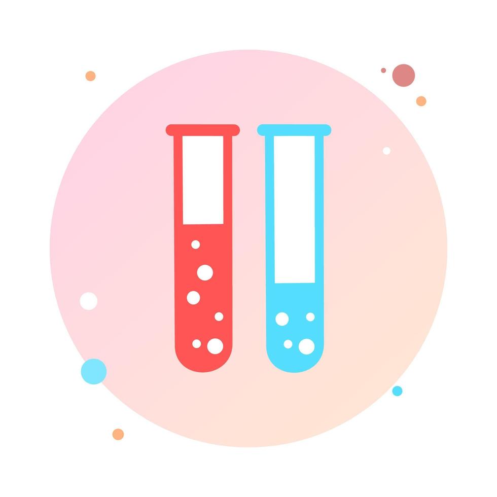 Symbol für das Piktogramm des chemischen Reagenzglases. Laborglasgeräte oder Becherglasgeräte. Experimentierkolben. trendiger moderner Vektor. einfache flache Abbildung. Glaschemikalie, Laborflaschen für das Wissenschaftslabor. vektor