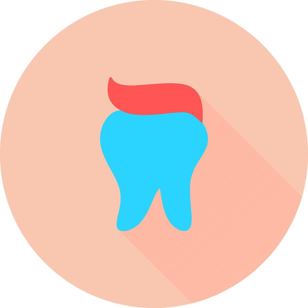 tand i cirkel ikon med långa skuggor. tandklinik eller företag vektor. dental symbol vektor ikon för webbplats, ui, app. kreativ tandläkare stomatologi medicinskt koncept.