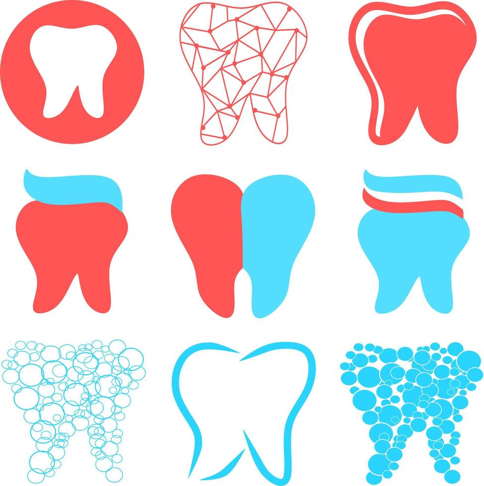 dental logotyp design. kreativ tandläkare logotyp. tandvårdsklinik kreativa företag vektor logotyp. dental logotyp och symbol mall vektor ikon app. tand ikon. vektor abstrakt polygonal bild mäsk linje och punkt