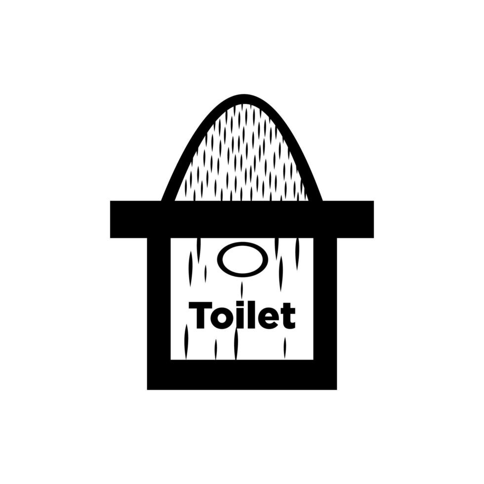 schwarzes einfaches WC-Illustrationsvektorbild vektor