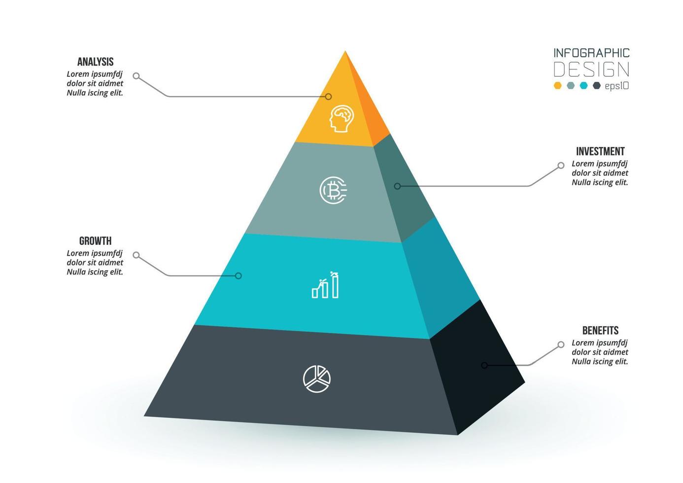 Infografik-Vorlage für Geschäftskonzepte mit Diagramm. vektor