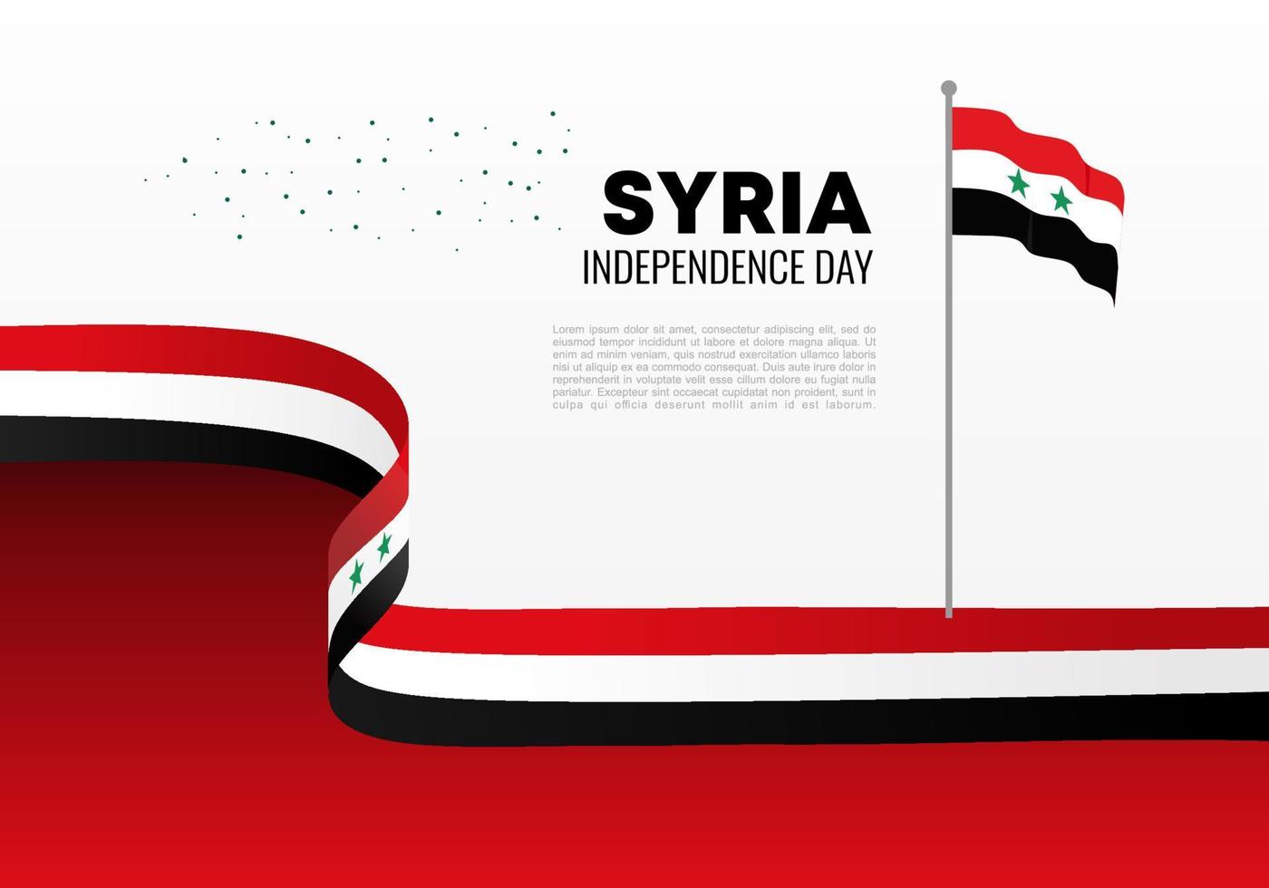 Syriens självständighetsdag bakgrund för nationellt firande den 11 april vektor