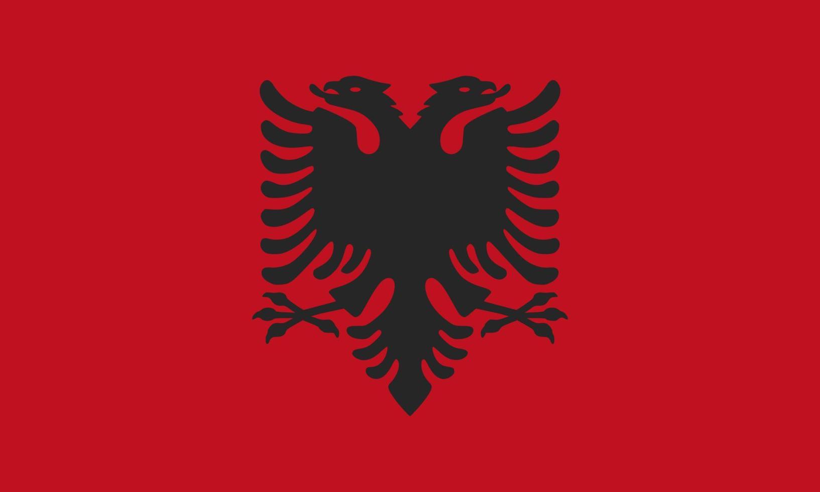 albaniens nationella flagga, officiella färger och proportioner korrekt. albaniens nationella flagga. vektor