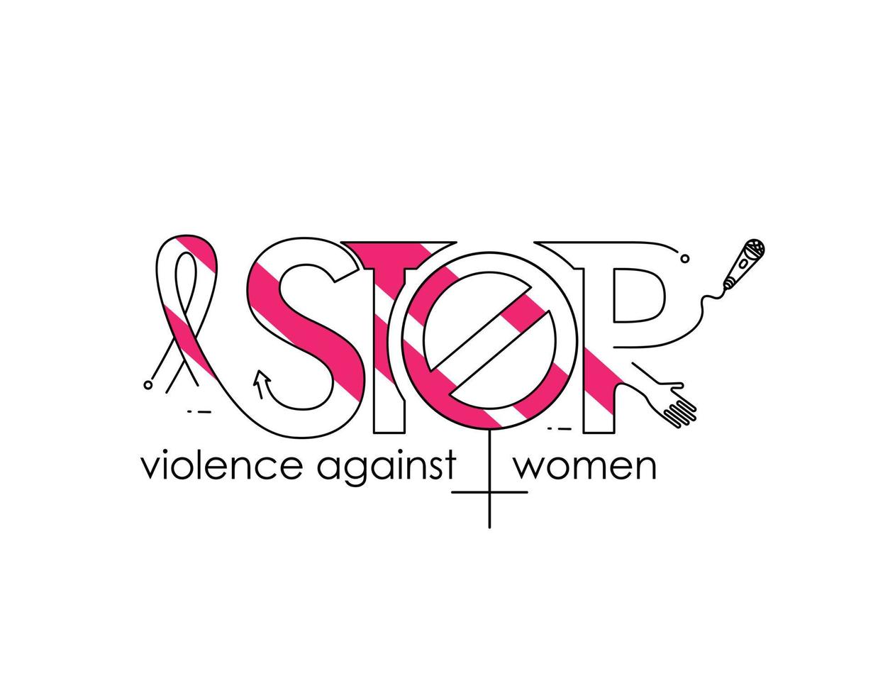 stoppa våld mot kvinnor på den internationella dagen för avskaffande av våld mot kvinnor vektor