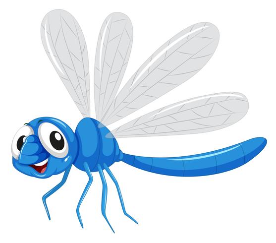 En blå dragonfly karaktär vektor