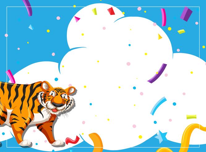 Tiger Party Szene Einladung vektor