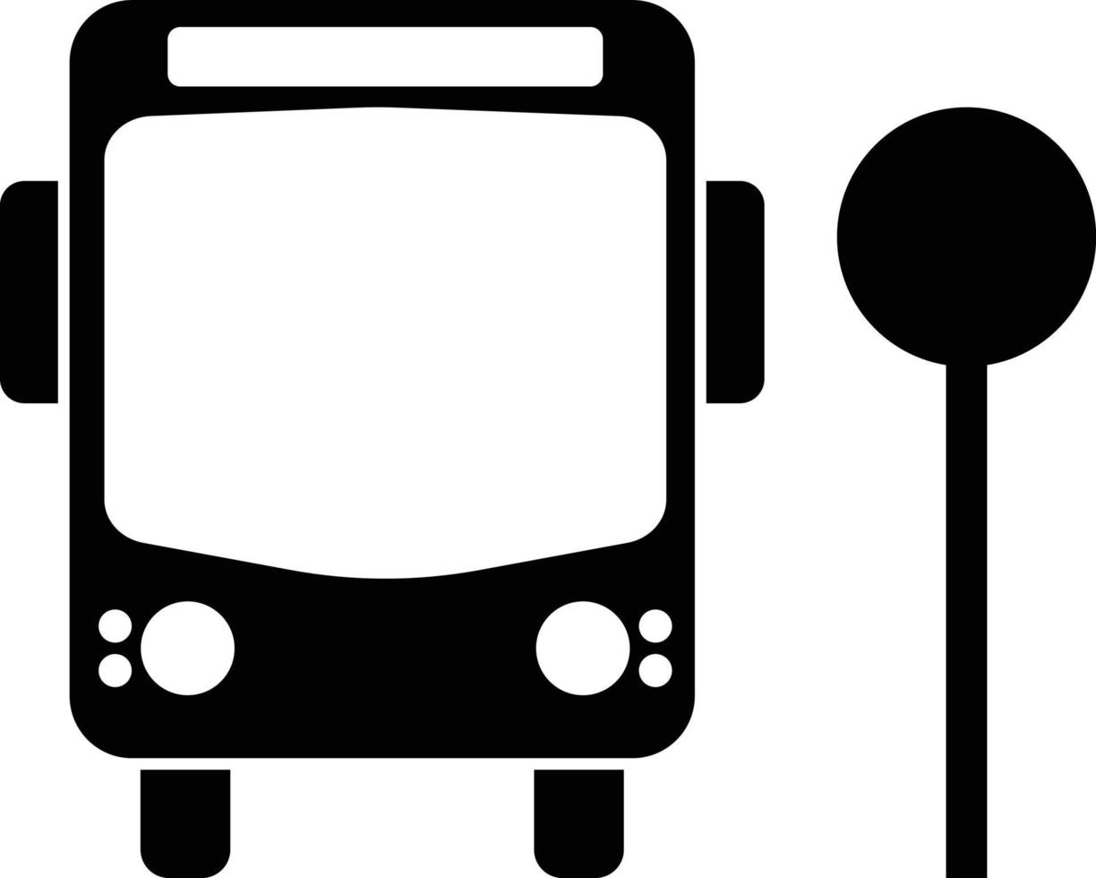 busshållplatsikonen på en vit bakgrund vektor