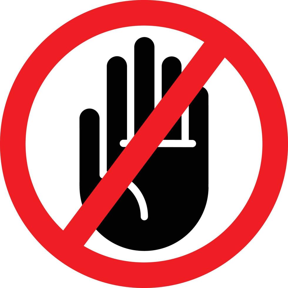 Stopphand, Handflächensymbol, Symbol. vektor