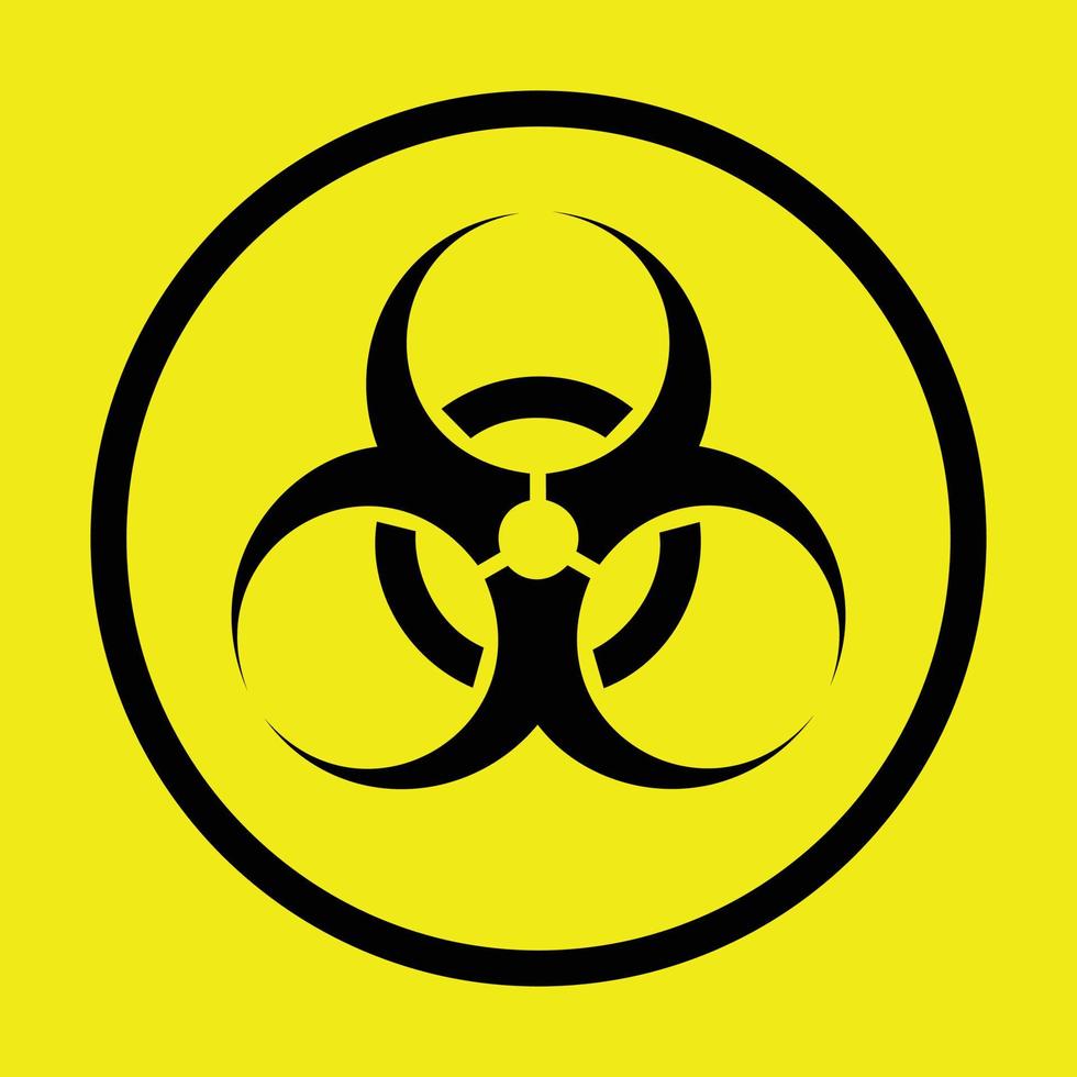 biohazard symbolikon på gul bakgrund vektor