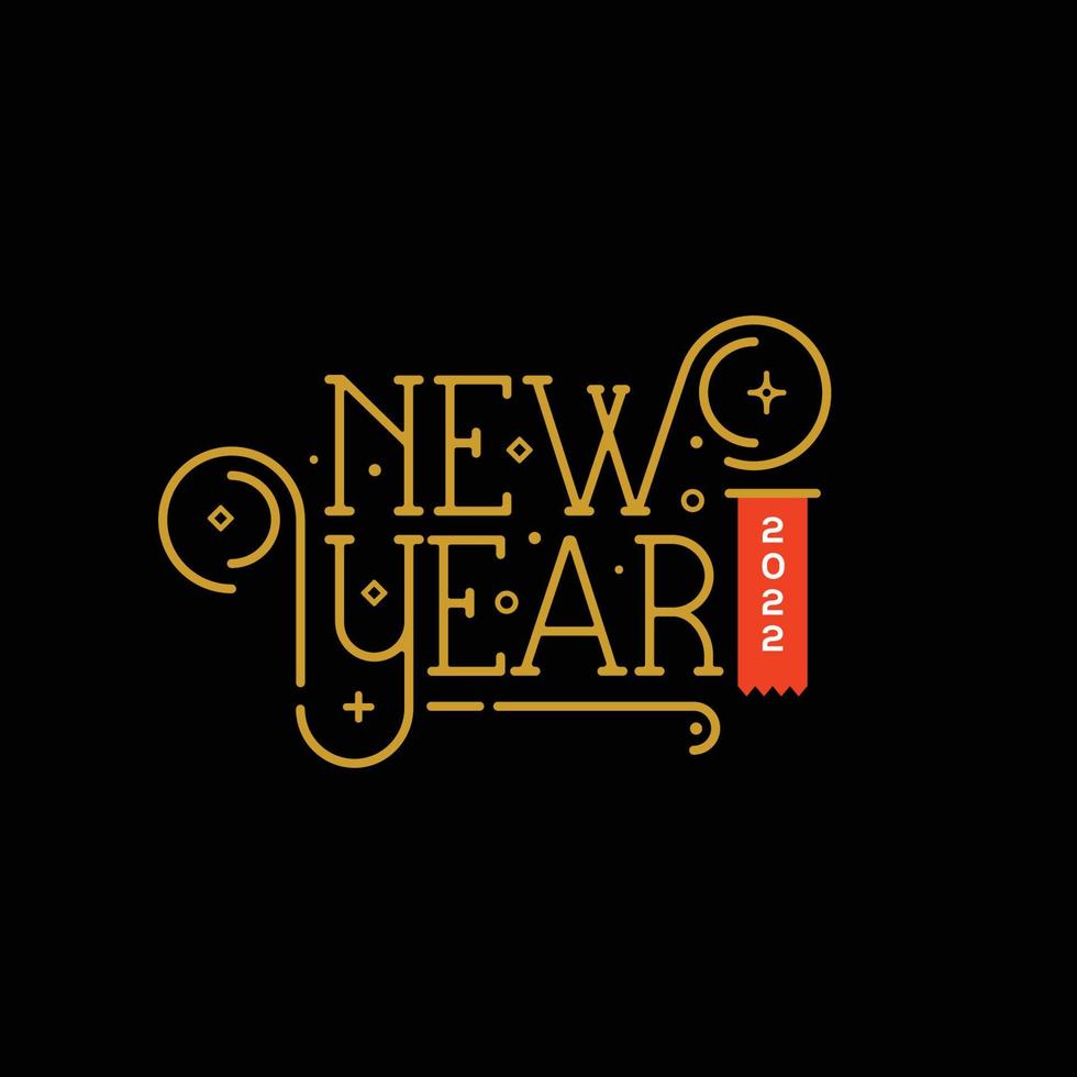Neujahr 2022 Schriftzug Typografie Vektor-Illustration für Banner Flyer und Grußkarten vektor