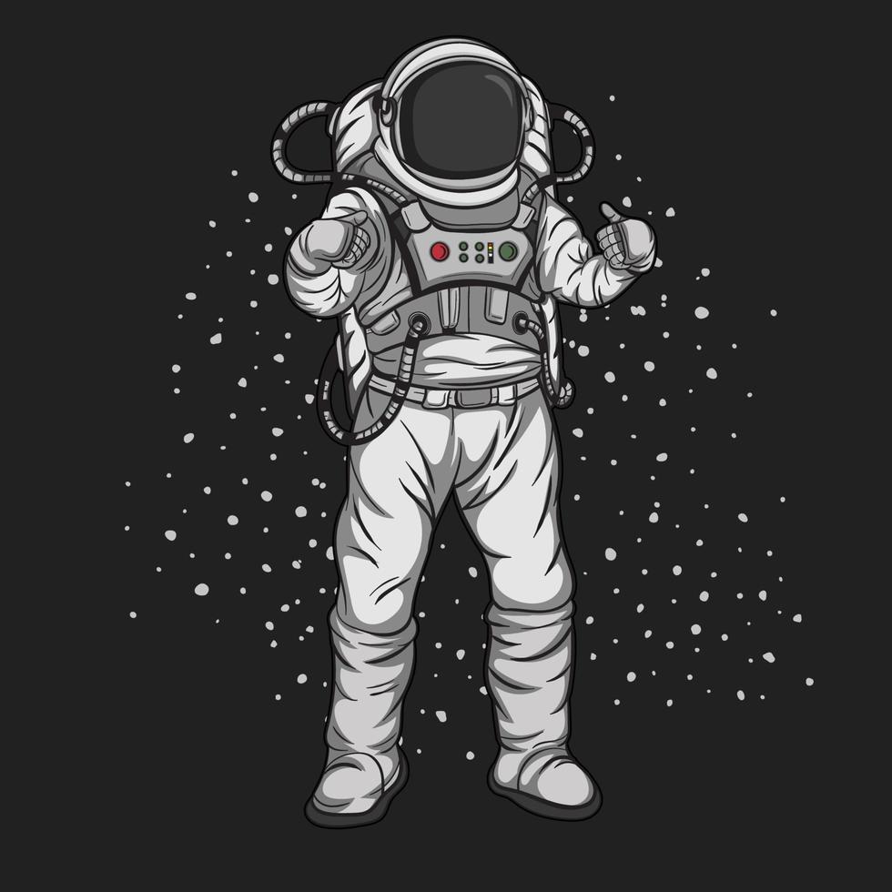 astronaut som flyter i rymden vektor