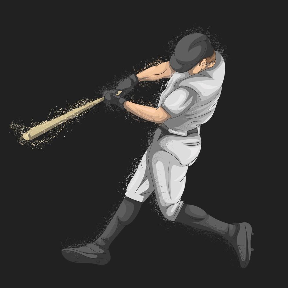 baseballspelare slår bollen. vektor illustration