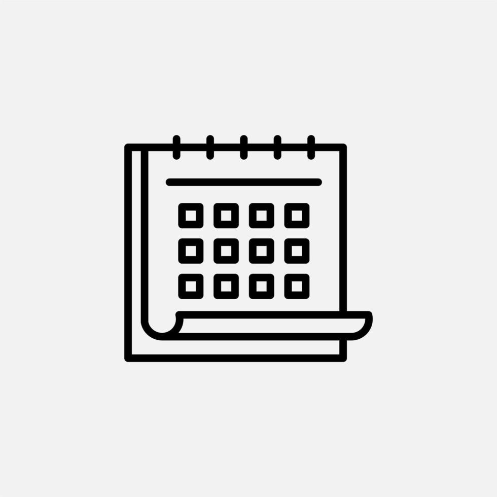 Kalender, Zeitplan, Datumszeilensymbol, Vektor, Illustration, Logo-Vorlage. für viele Zwecke geeignet. vektor