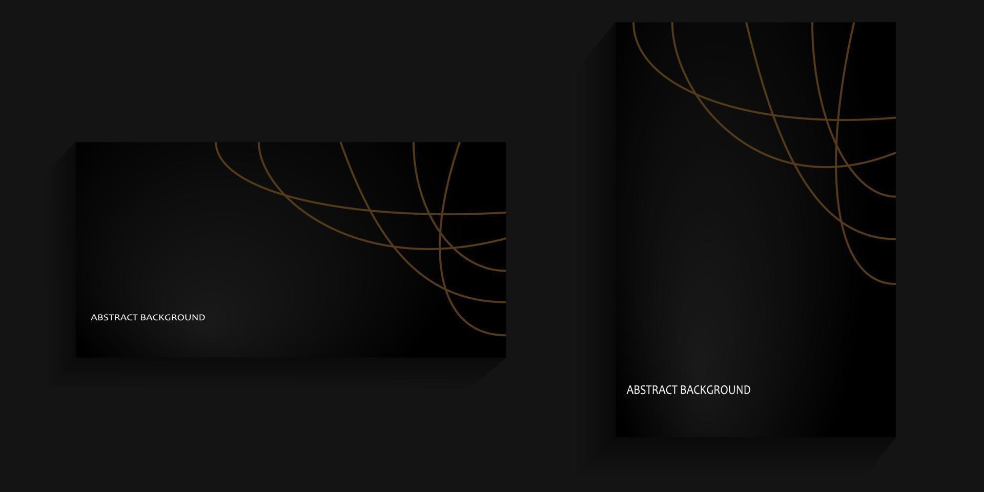 eleganter dunkler Hintergrund mit abstrakter goldener Linie oben rechts für Banner, Social-Media-Hintergründe, Kartenhintergründe vektor