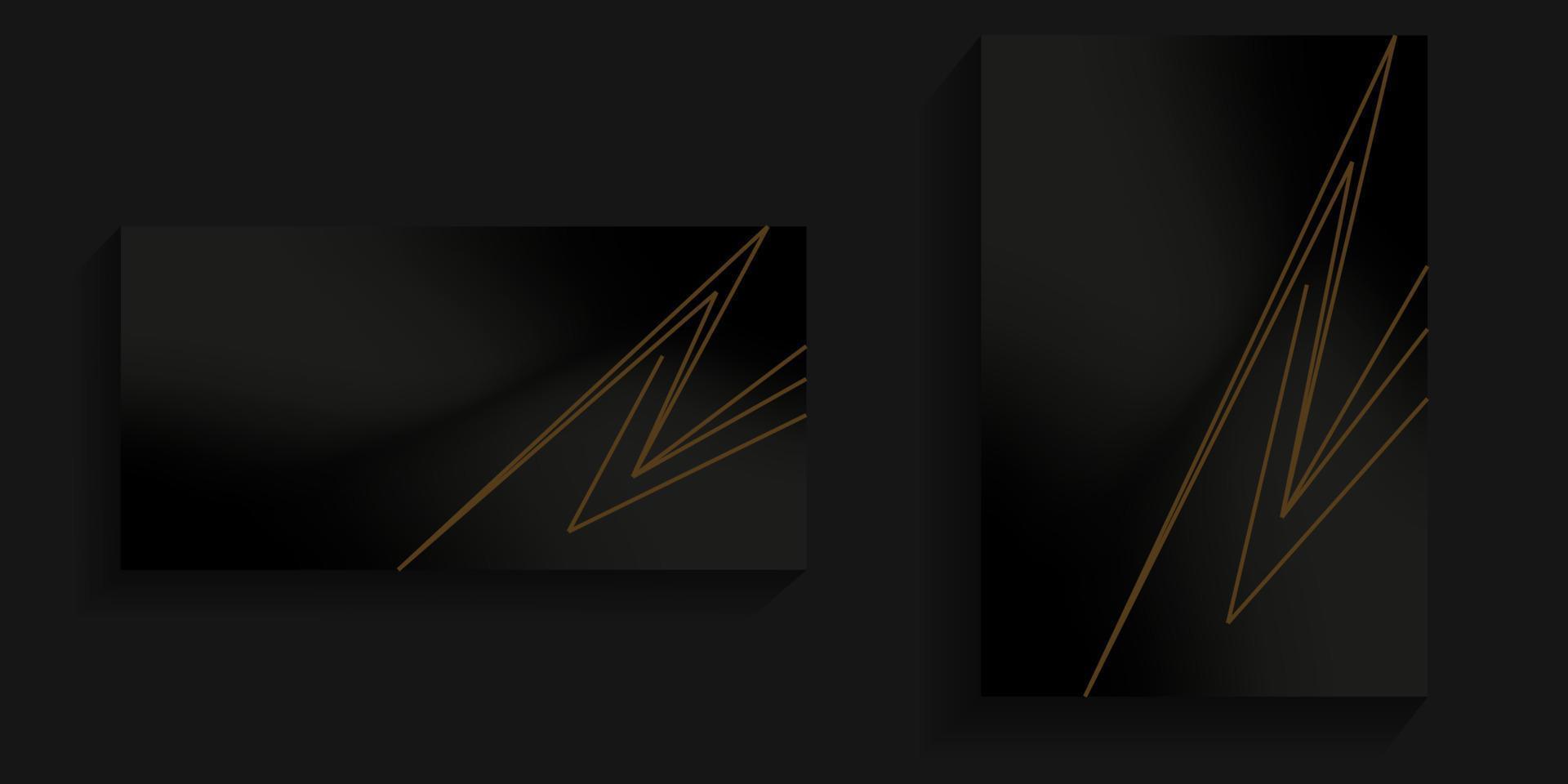 dunkler Hintergrund mit abstrakten Linien rechts in Gold für Kartenhintergründe, Social-Media-Hintergründe, Banner vektor