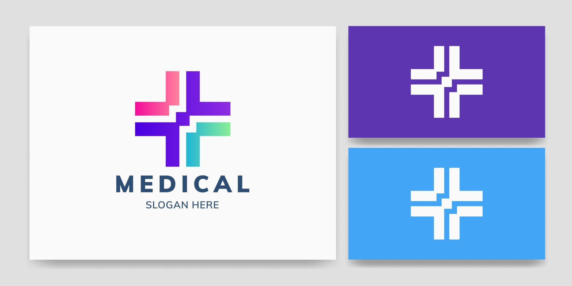 minimal medicinsk logotyp koncept för sjukhus vektor