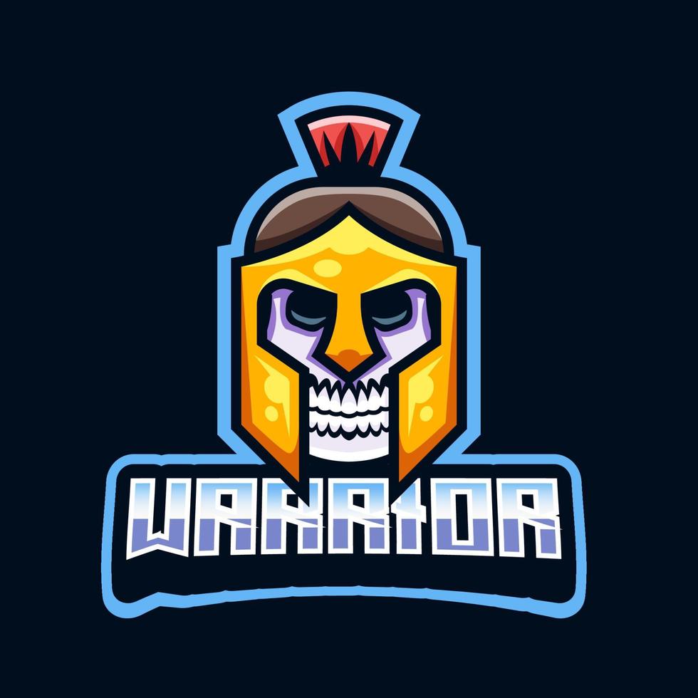 gladiator skalle huvud logotyp illustration vektor