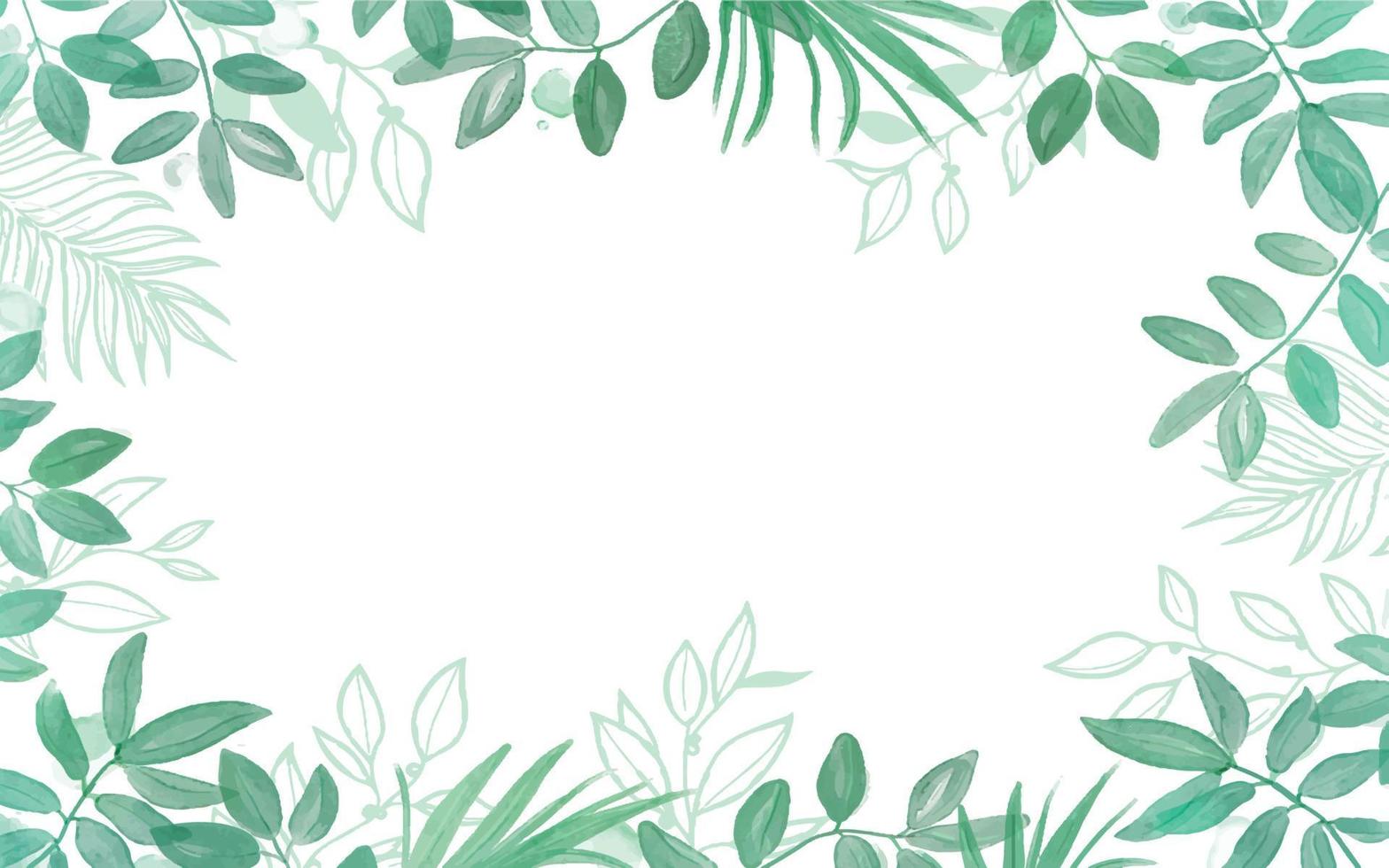 tropiska gröna blad i akvarell bakgrund.eps vektor