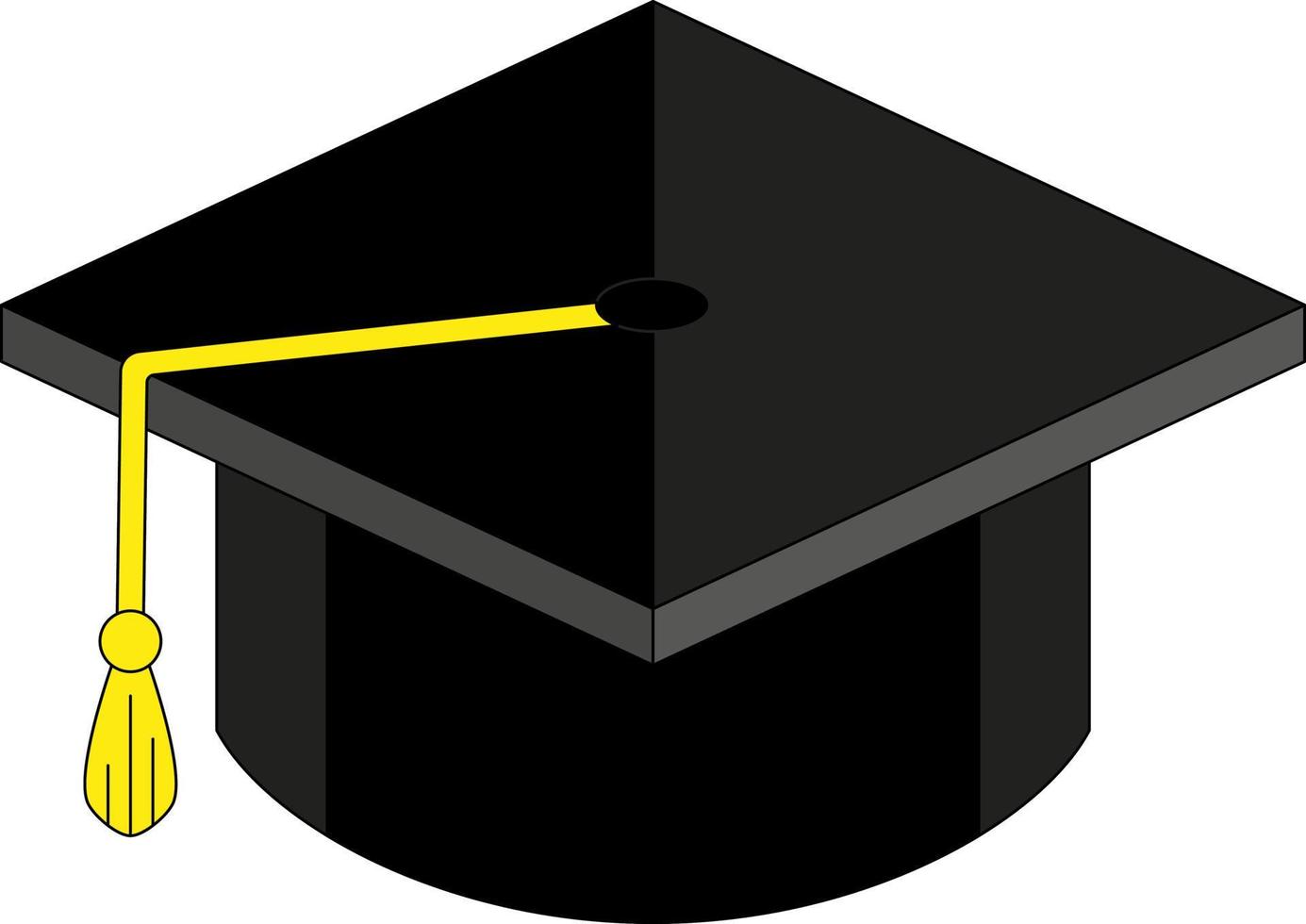 akademische Mütze auf weißem Hintergrund. Studentenhut. Abschlusskappe vektor