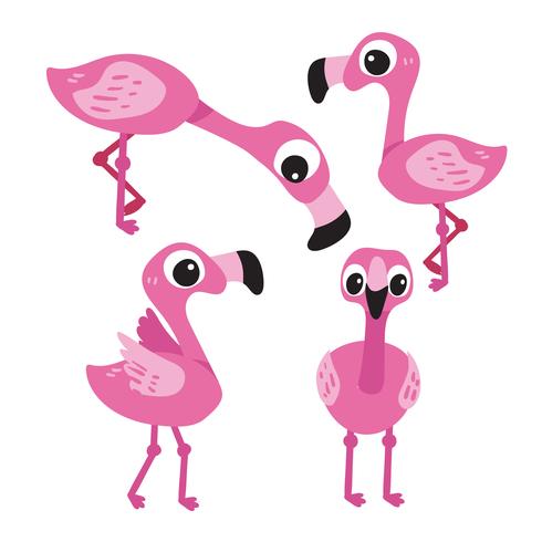 flamingo teckenuppsamling design vektor