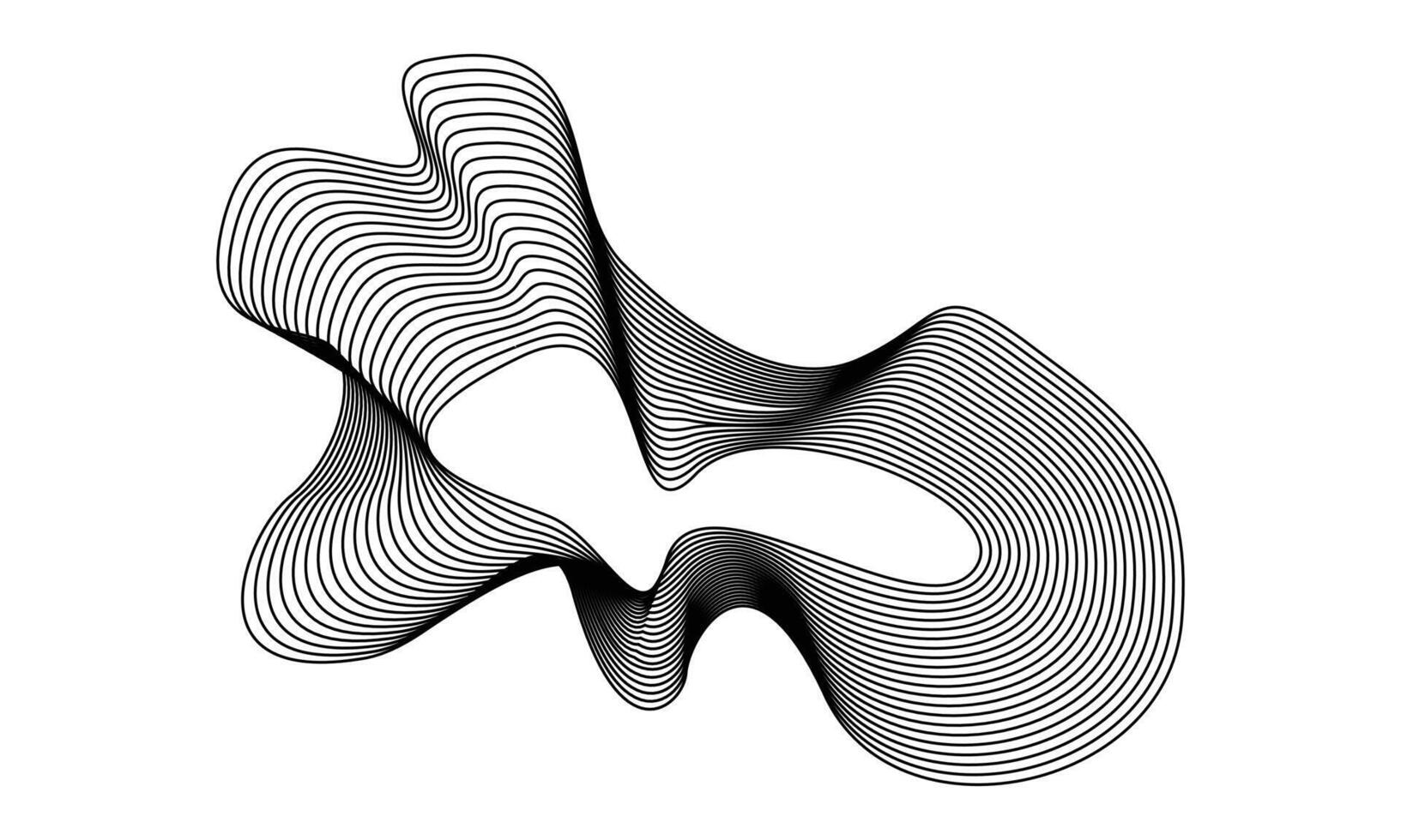 abstrakt konturrörelse i dynamisk formillustration. abstrakt vågigt objekt i vektor för futuristisk temadesign. randig element dekoration.