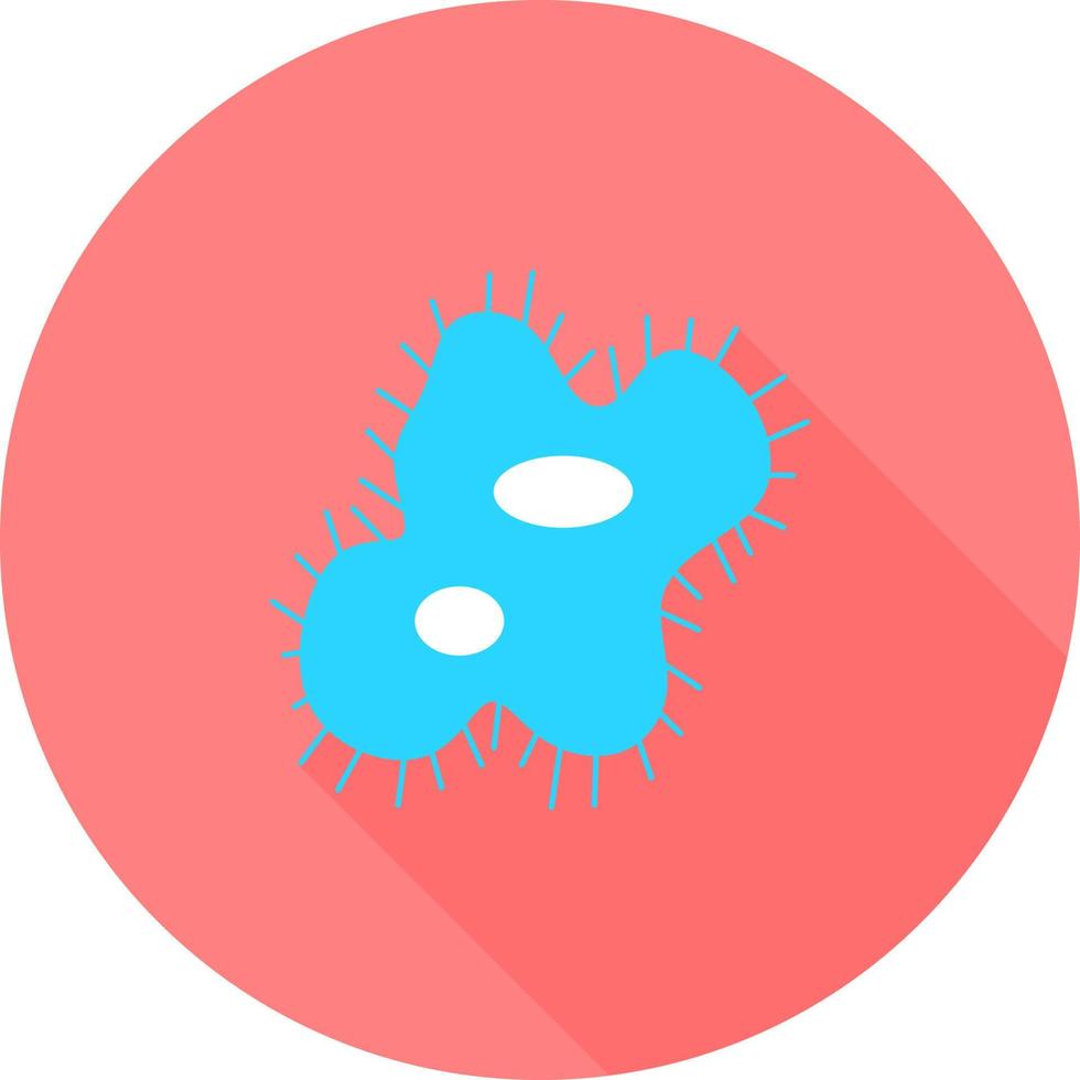 corona virus i cirkel ikon med långa skuggor. bakterier, mikrober och virus tecken och symbol i platt design hälsa med element för mobil koncept och webbappar. vektor