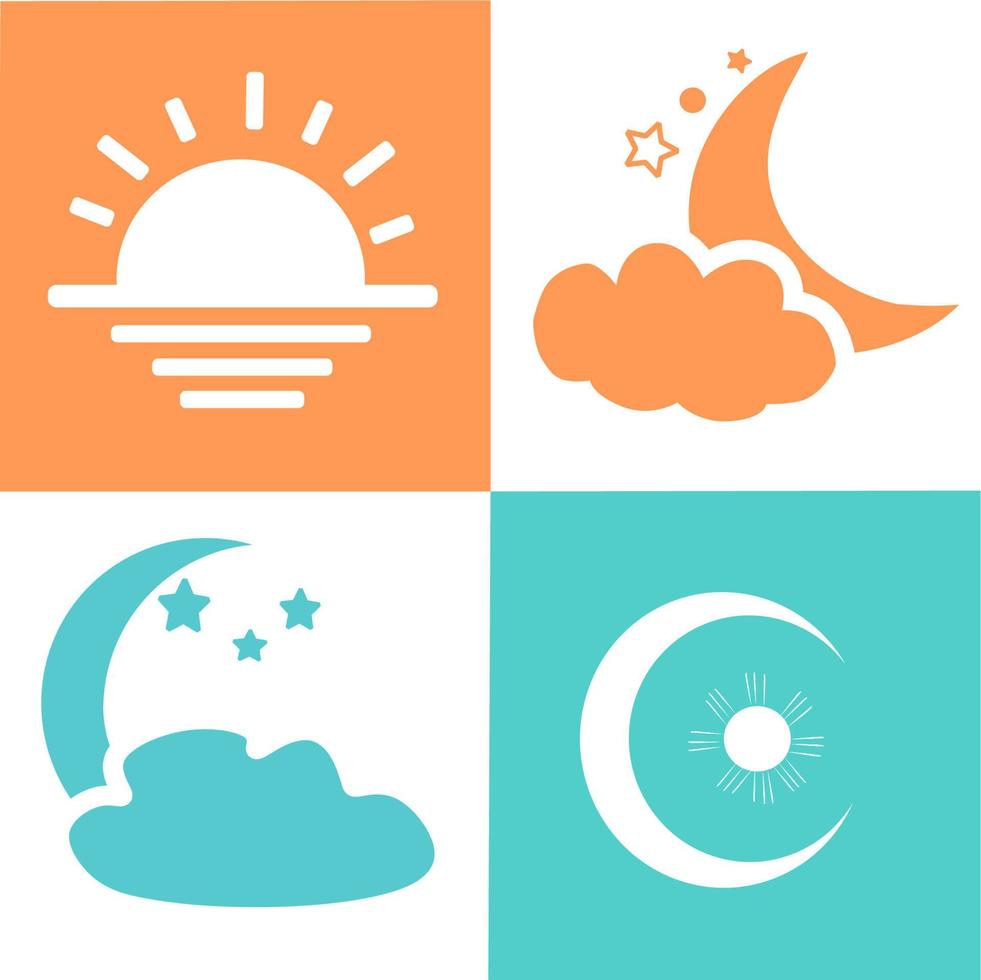 Ramadan-Symbole mit Islam, Mond, Stern und Wolke. isolierte Vektor-Illustration Ramadan-Symbole. Himmel-Symbol. Arabische Vektorsymbole stellen islamische Stern- und Mondmoschee, glückliches Ramadan- und Islamsymbol ein. vektor