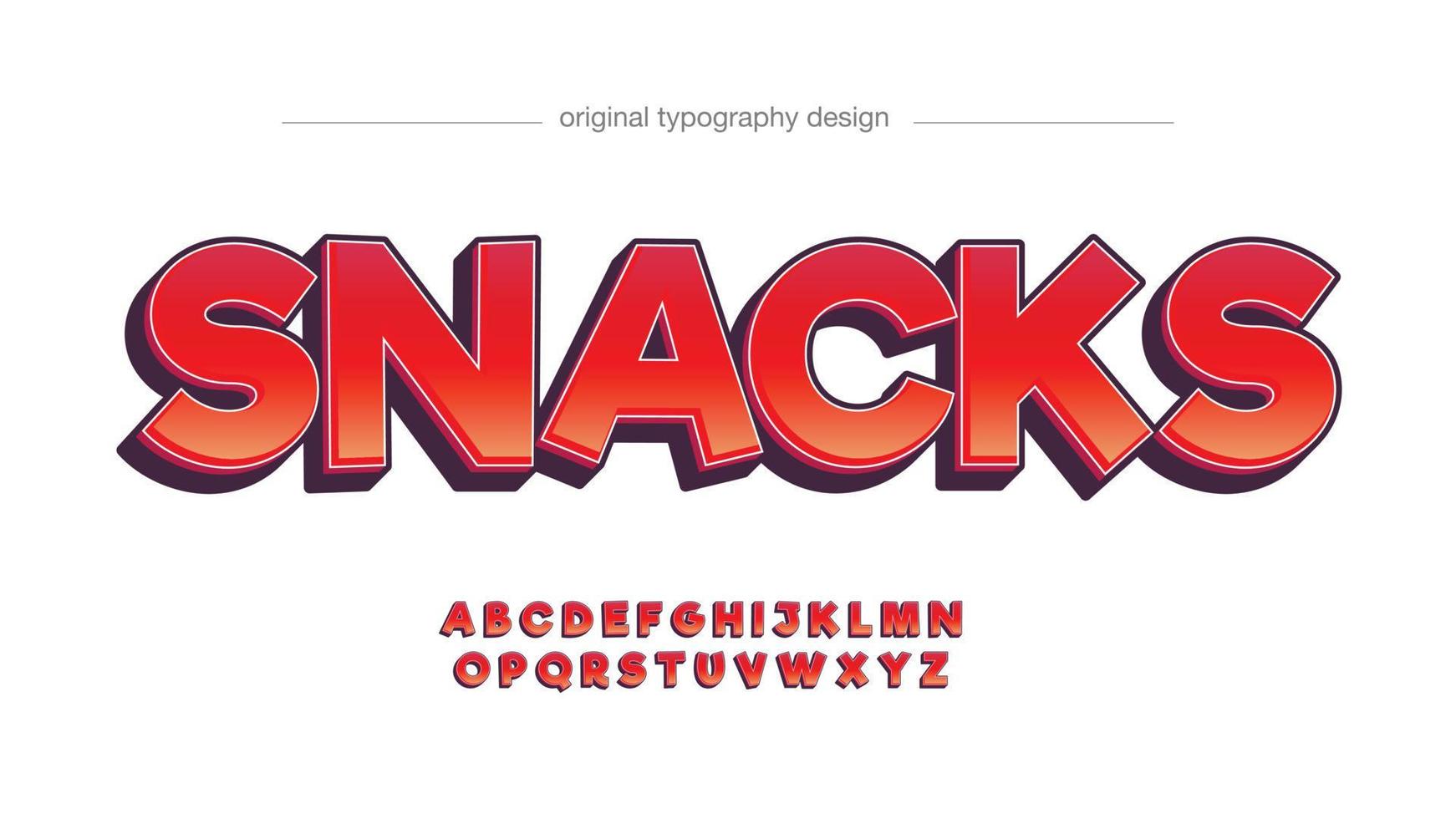 rote 3D Großbuchstaben Cartoon künstlerische Typografie vektor